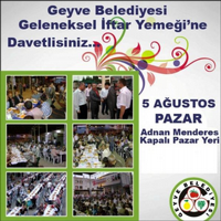 Geyve Belediyesinden İftar Yemeği