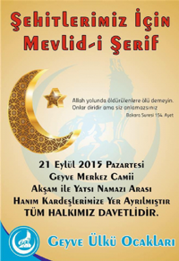 Şehitlerimiz İçin Mevlid-i Şerif